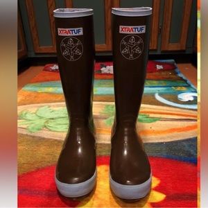 Xtratuf Salmon Sister Blue Brown Rain Boots